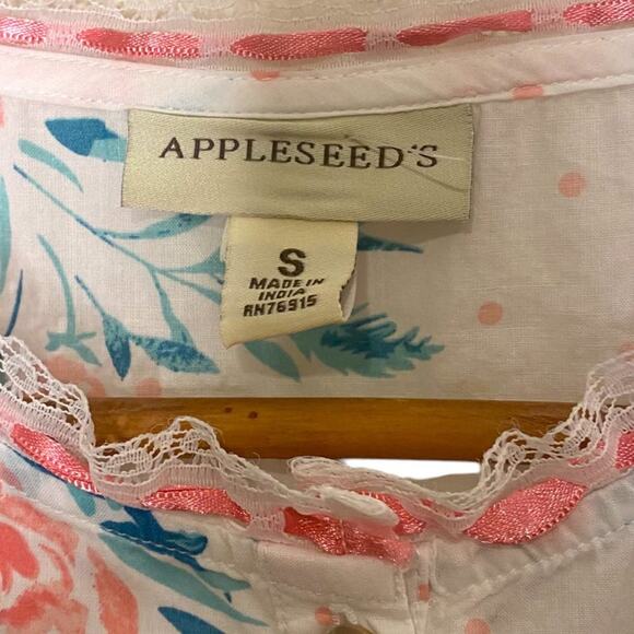 Appleseed's Size Small Floral Lace Trimmed Pajama Set - Picture 5 of 5